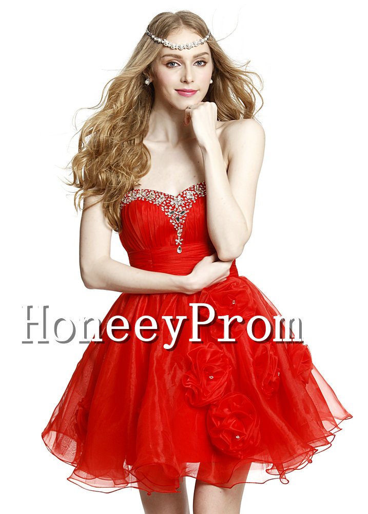Short Mini Cute Red Prom Dresses, Dresses for Prom