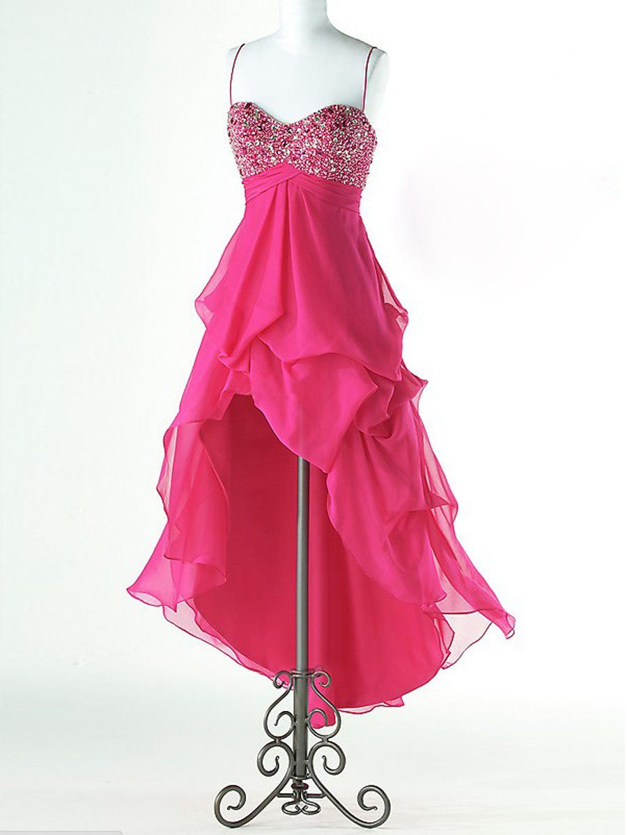 Spaghetti Straps High Low Prom Dresses, Dresses for Prom