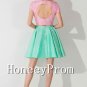 Two Pieces Short Sleeves Prom Dresses, Dresses for Prom