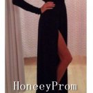 Long Sleeve V-Neck Black Prom Dresses, Dresses for Prom