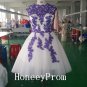 Cap Sleeve Applique Knee Length Prom Dresses, Dresses for Prom