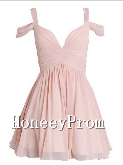 Off Shoulder Chiffon Short Prom Dresses, Dresses for Prom