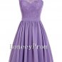 One-shoulder Chiffon Short Purple Prom Dresses, Dresses for Prom