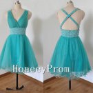 A-line V-neck Zipper-up Prom Dresses, Dresses for Prom