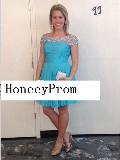 Off-shoulder Mini Chiffon Homecoming Dresses, Dresses for Prom