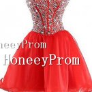 Strapless Elegant Beaded Lace-up Homecoming Dresses, Dresses for Prom