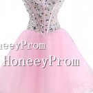 Strapless Elegant Beaded Lace-up Homecoming Dresses, Dresses for Prom