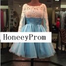 Elegant Organza Long Sleeve Homecoming Dresses, Dresses for Prom