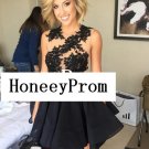 Elegant Black Applique Sleeveless Homecoming Dresses, Dresses for Prom