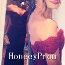 Off Shoulder Burgundy Mermaid Prom Dresses, Dresses for Prom