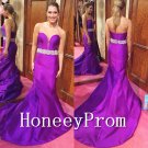 Sweetheart Purple Satin Long Prom Dresses, Dresses for Prom