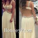 A-Line Beading Chiffon Prom Dresses, Dresses for Prom