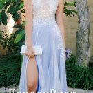 Simple Lace Chiffon A-Line Prom Dresses, Dresses for Prom