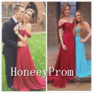 Wine Red Chiffon A-Line Prom Dresses, Dresses for Prom