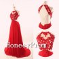 Charming Handmade Red Halter Prom Dresses, Dresses for Prom