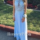 Beautiful Blue Halter ChiffonProm Dresses, Dresses for Prom