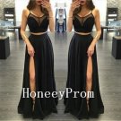 Spaghetti Straps Two Piece Prom Dresses, Dresses for Prom