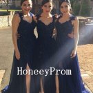 Sleeveless Sparkly Side Slit Prom Dresses, Dresses for Prom