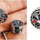 Birthstone CZ Family Love Heritage Tree of life Snake chain Euro Bracelet Charm