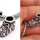 Pink Baby Shoe Bootie Girl Grand-Daughter charm Bead fit European charm bracelet