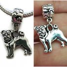 Pug silver Dog charm pendant for All Bracelets necklace/Pug Charms/Pug necklace