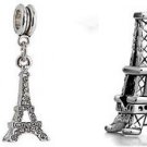 CZ Eiffel Tower Paris memories Landmark Pendant Bead For charm Bracelets necklac