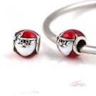 Winter Christmas holiday Jolly Red Santa DIY Snake chain European Bracelet charm