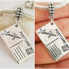 Post Card To say PS I Love You pendant For European charm bracelets necklaces