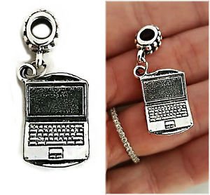 Gadget  "laptop computer" DIY Snake chain EUro Bracelet Necklace Charm pendant