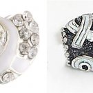 White Ribbon Lung Cancer Awareness CZ bead For European charm  Bracelets