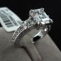 2.75 Ct 3 stone Emerald Cut white gold Pl wedding enagement ring