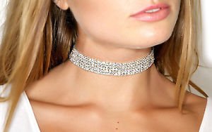 Three row CZ Rhinestone Crystal Choker Collar Necklace,2016 necklace trend