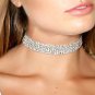Three row CZ Rhinestone Crystal Choker Collar Necklace,2016 necklace trend