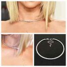 One row CZ "Rhinestone Crystal Choker" Collar Necklace,2016 necklace trend