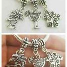 Palm Trees Tropical Vacation cocktail drink Charm Pendant For European bracelet
