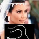 Rhinestone Bridal Kim Wedding Headpiece, headband, head hair forehead chain