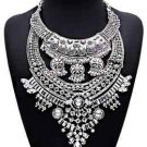 Rhinestones Crystal Gypsy Bohemian Turkish Boho Chunky Bib statement necklace