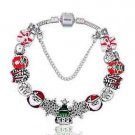 Snowman Snowflake Merry Christmas Winter Wonderland DIY Pine Cone Charm Bracelet