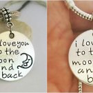 Love You To the Moon and Back DIY Snake Eur Bracelet Necklace Charm Pendant