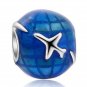 Travel around the World Map Globe Blue Planet airplane bead F/Charm Bracelets