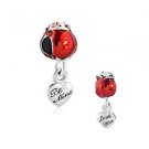 I Love You, Be Mine Heart Red Rose Valentines day Bead For charm Bracelets neckl