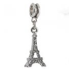 Eiffel Tower "Paris" Travel Memories CZ Pendant bead charm for bracelet necklace