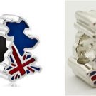 Union Jack British UK English Scotland Flag map charm bead fit European Bracelet