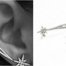 Rhinestone star climber earrings,shooting star ear Pin climbers Crawler earrings
