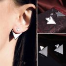 Triangle Geometric arrow Double sided front back ear jacket climber stud earring