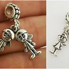 Twins Two Sons Two Boys Boy charm Pendant for European Bracelet necklaces