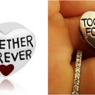 Love Red Heart Together Forever bead charm For fit European charm bracelet