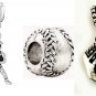 Baseball Player Glove Bat Ball Charm pendant For European charm bracelet necklac