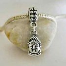 Yoga meditation Buddha Head DIY Snake chain Euro bracelet necklace Charm Pendant