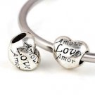 Amor Amore Amour Love Heart bead charm For fit European charm bracelet